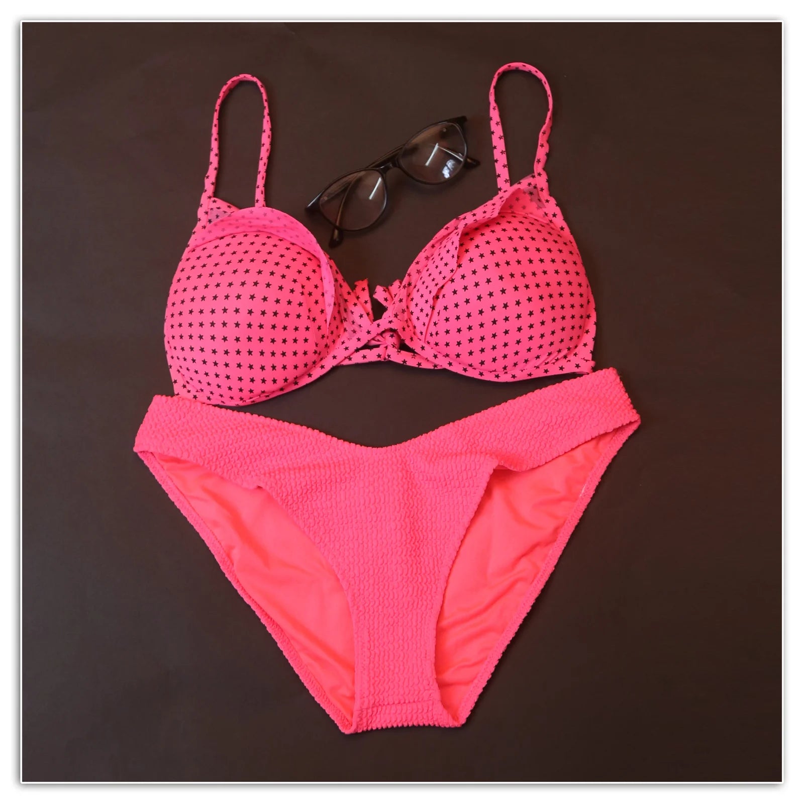 Shiware Hot Pink Starry Bikini Set